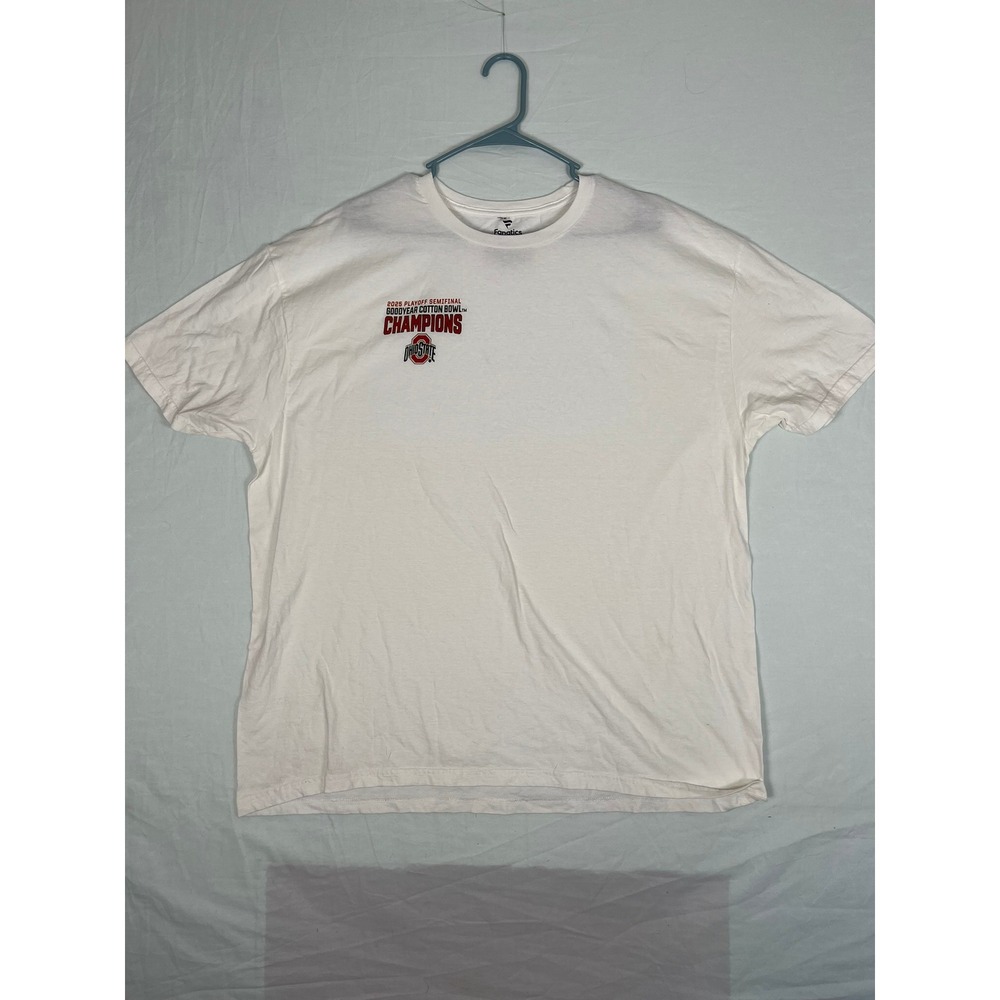 Fanatics T-Shirt Mens 2XL White Excellent Ohio State 2025 Cotton Bowl Champions